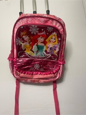 Disney Pink Princesses Backpack with Ariel, Belle & Rapunzel